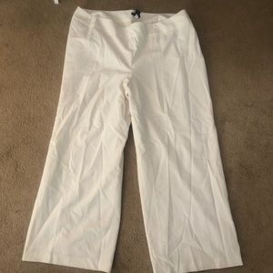 Lane bryant size 28 white wide leg pants